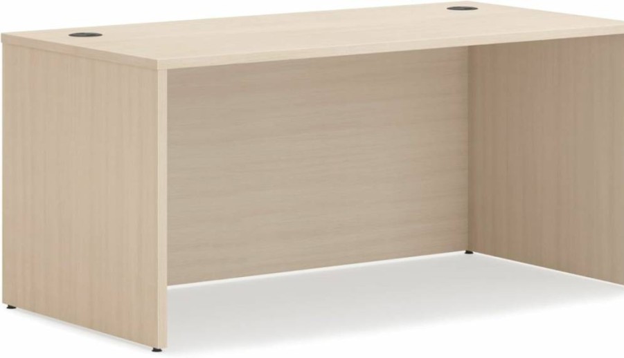 HON Mod Executive Desk 66" W x 30" D - Modern Wooden Laminate Computer Desk with Cord Management, Desert Oak Finish, Large Office Workspace