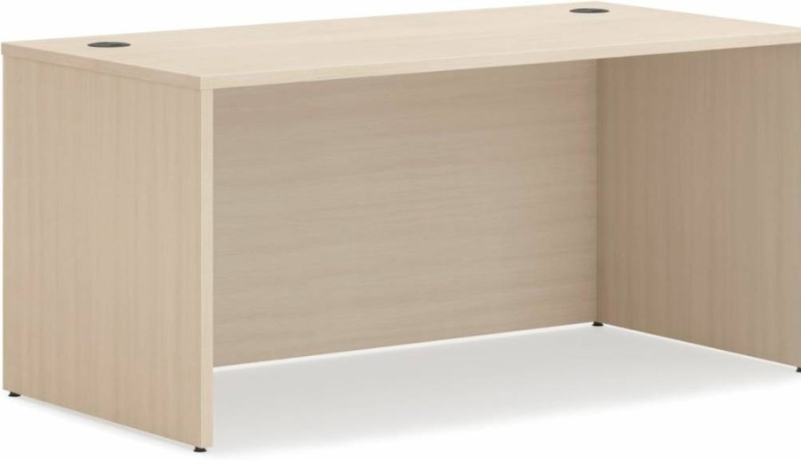 HON Mod Executive Desk 60" W x 30" D Modern Office Desk with Cord Management, Thick Wooden Laminate, Slate Teak Finish, Large Computer Workstation