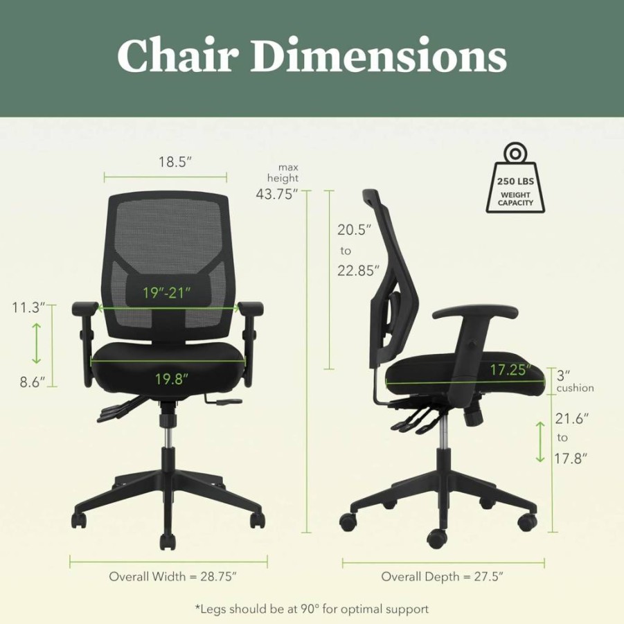 HON Crio Big and Tall Office Chair – Heavy Duty 450Lbs Capacity, Extra Wide Reclining Desk Chair with Swivel Wheels, Ergonomic Support for Long Hours